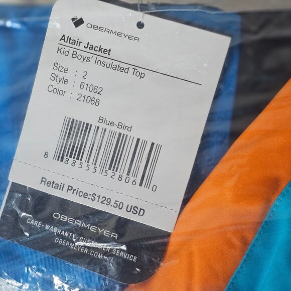 Obermeyer Kids Altair Jacket Size 2T Blue Orange Black NWT - Picture 4 of 6